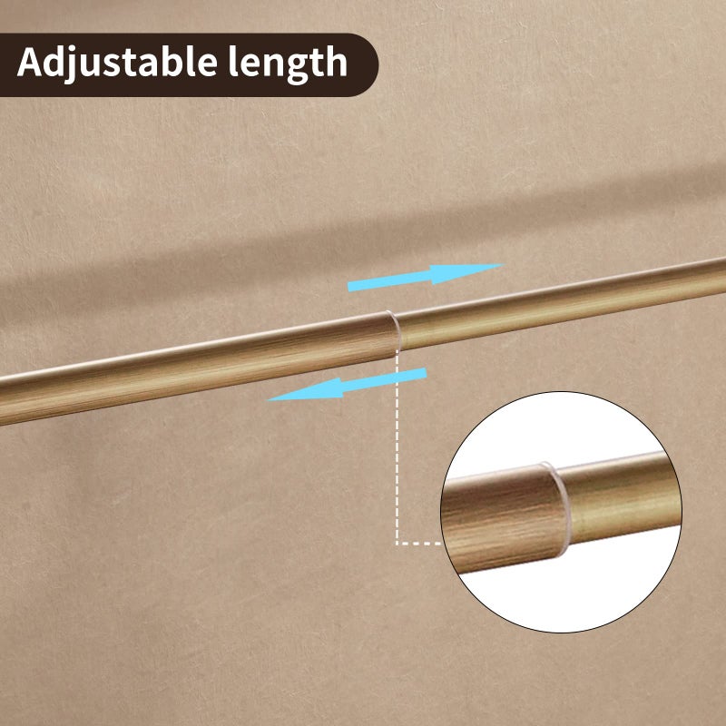 Leyden Antique Towel Bar,Adjustable Towel Holder Rod Brass Bathroom Accessories Expandable 15.2 to 27.8 Inch Vintage Wall Mount - Image 3